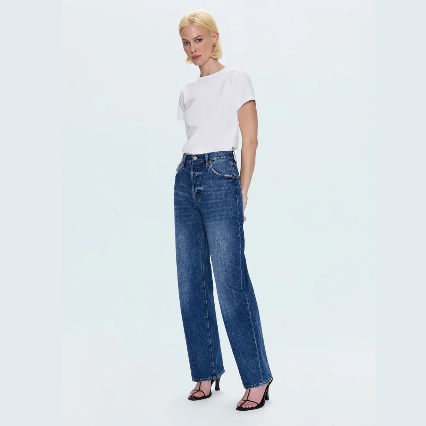 PISTOLA Tate High Rise Bowed Wide Leg Jean