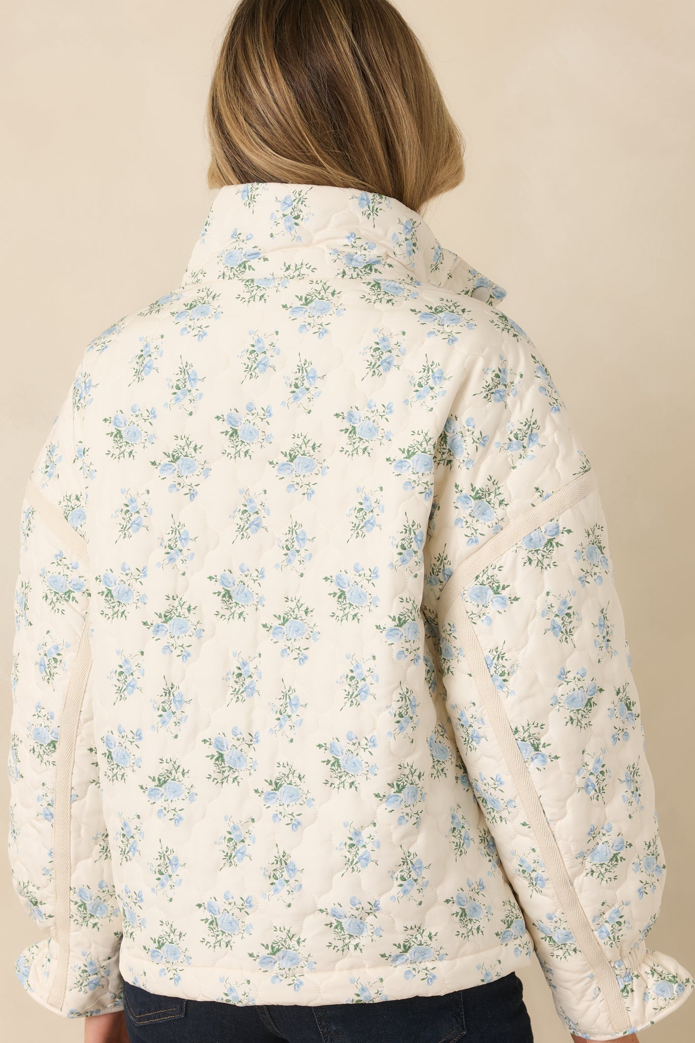 Simply Yours Ivory Multi Floral Pattern Quilted Jacket