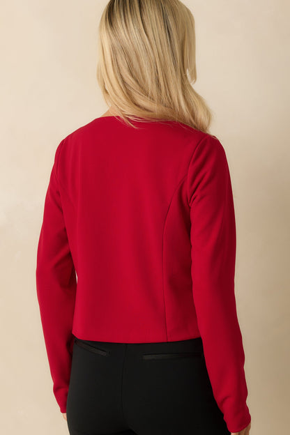Bow On Top Red Tailored Bow Accent Jacket
