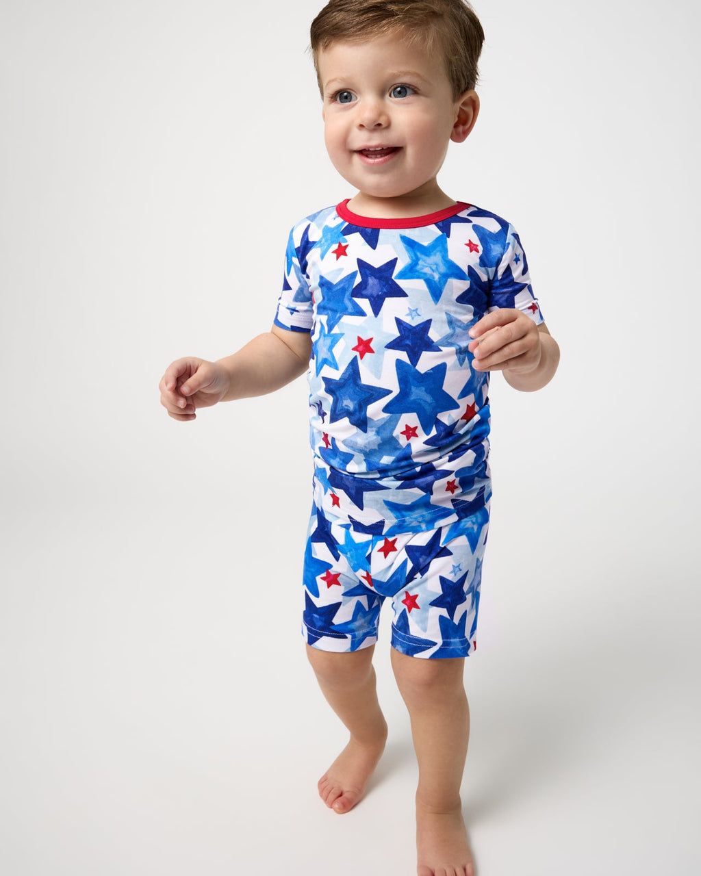 Starry Splash Two-Piece Short Sleeve & Shorts Pajama Set