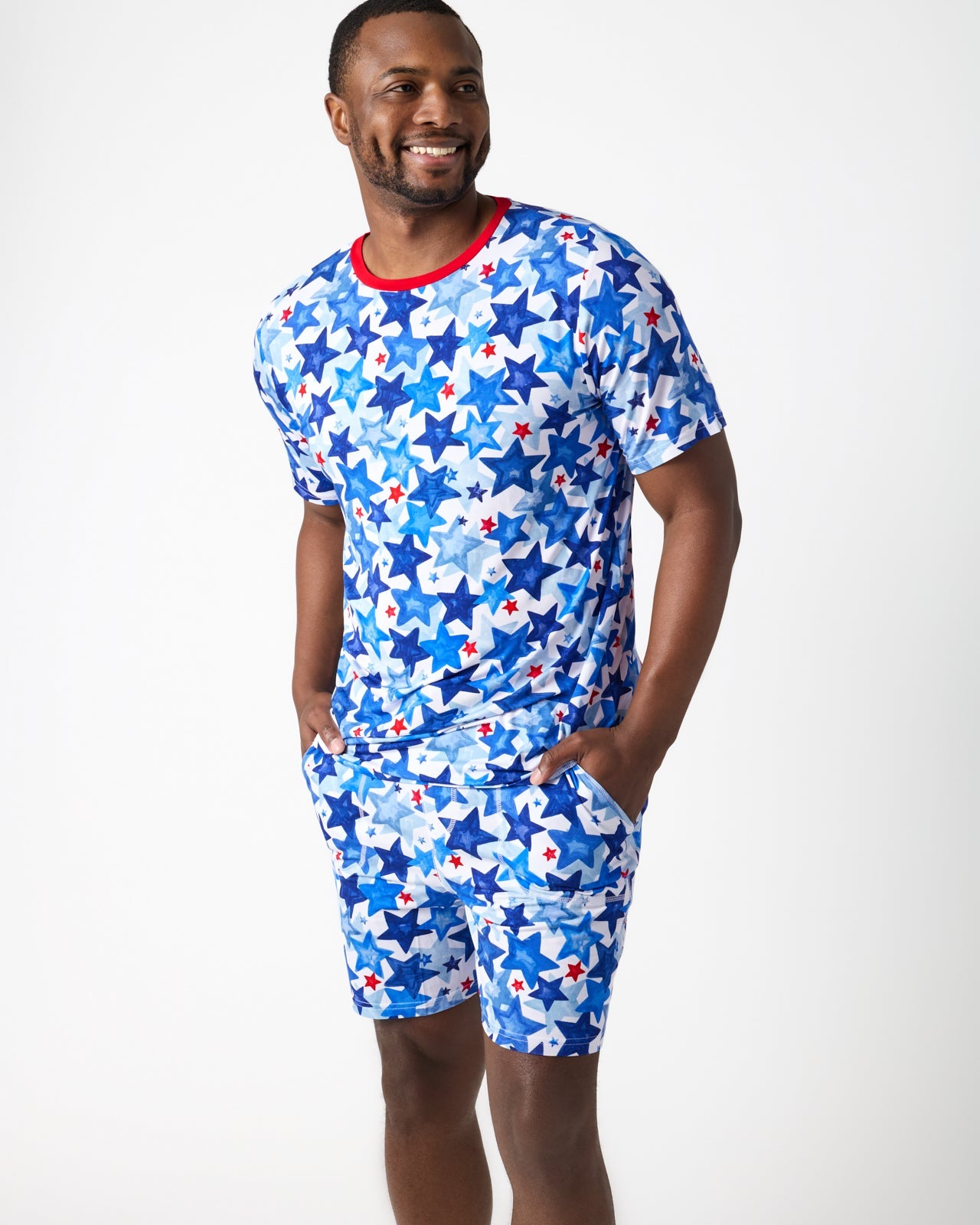 Starry Splash Men's Pajama Shorts