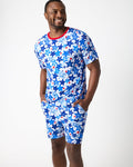 Starry Splash Men's Short Sleeve Pajama Top