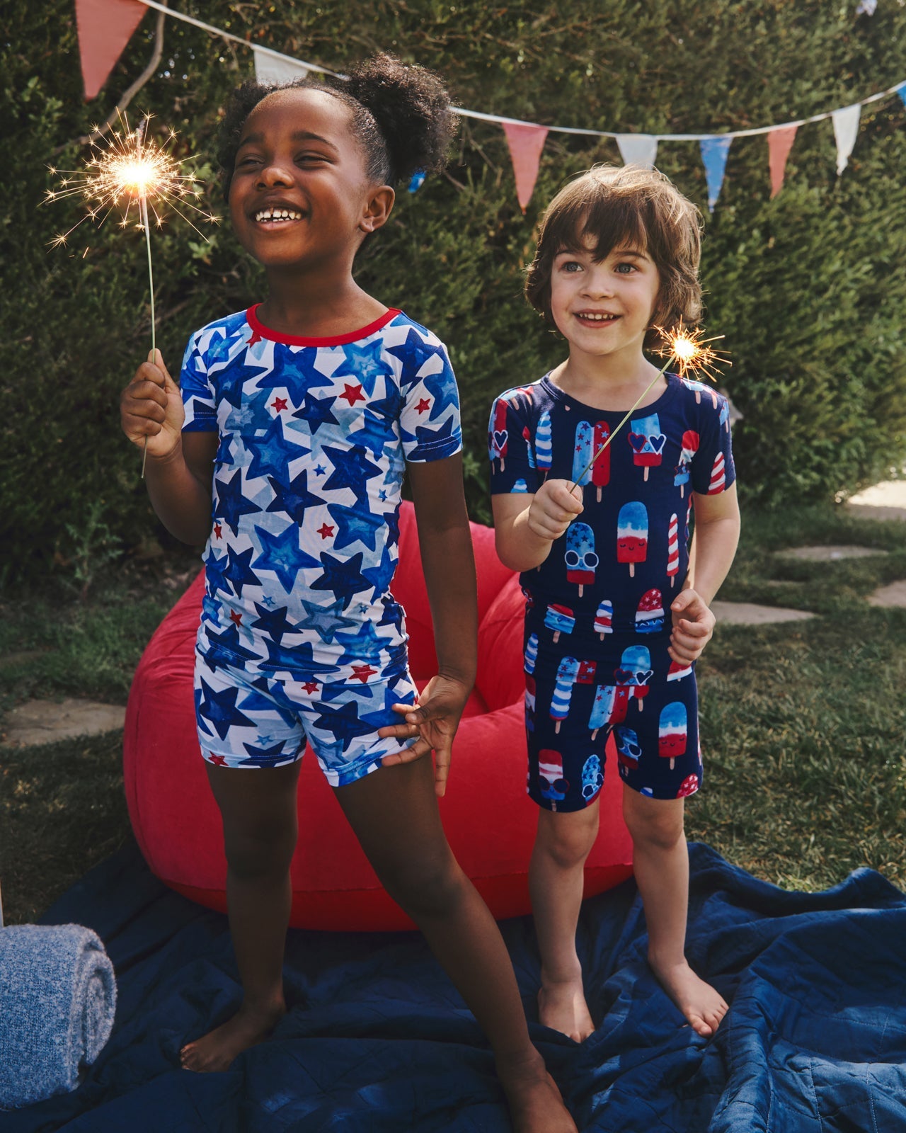 Starry Splash Two-Piece Short Sleeve & Shorts Pajama Set