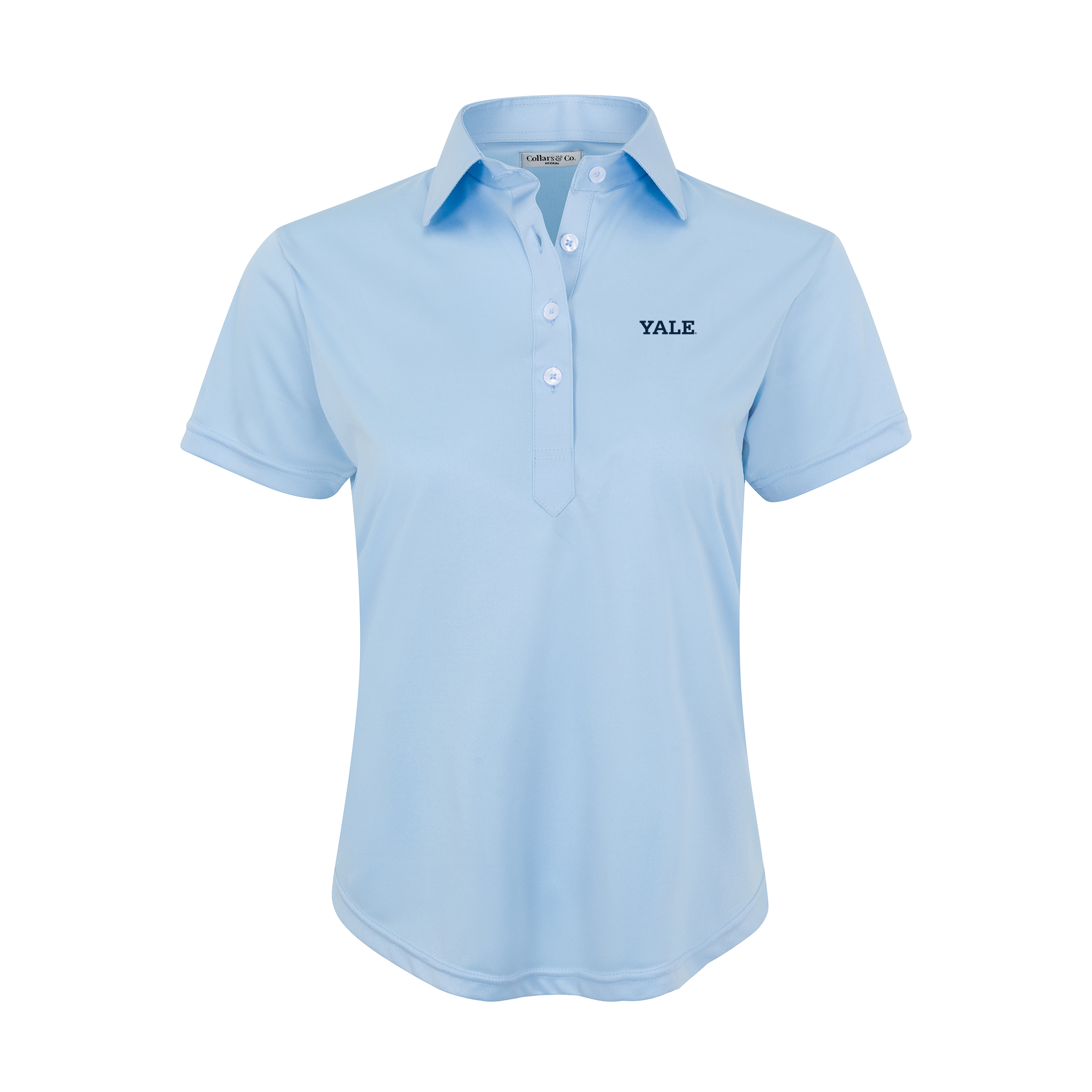 Yale Women's Cap Sleeve Semi Spread Polo Sky Blue