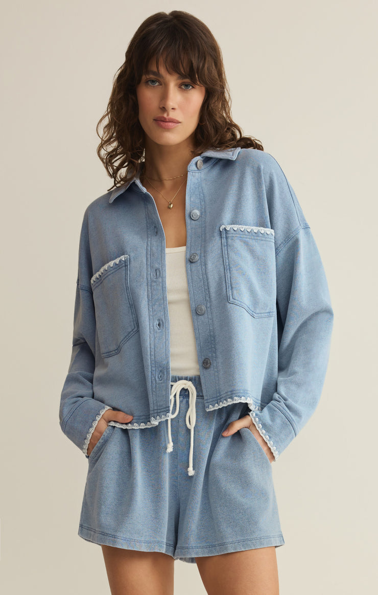 All Day Crop Whipstitch Jacket