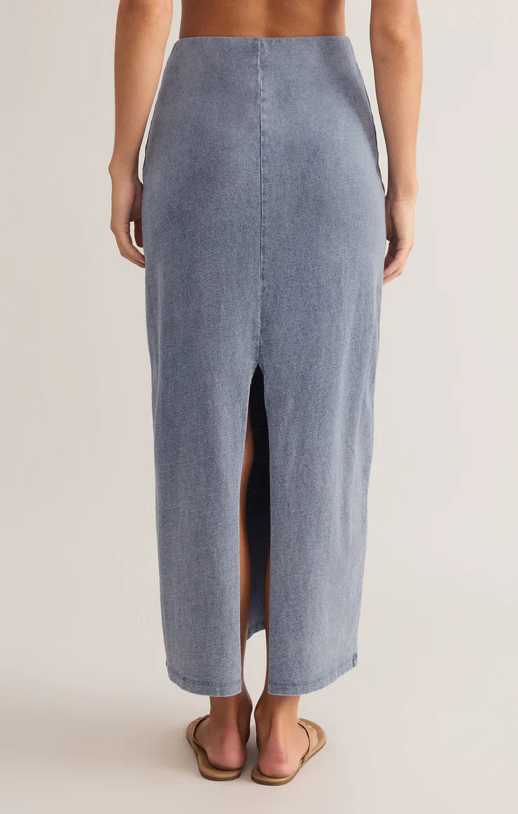 Gail Jersey Midi Denim Skirt