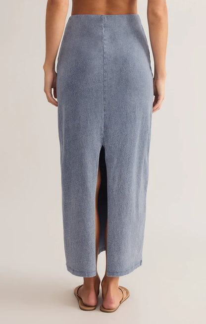 Gail Jersey Midi Denim Skirt