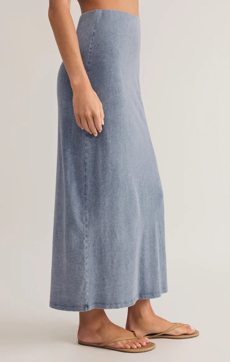 Gail Jersey Midi Denim Skirt