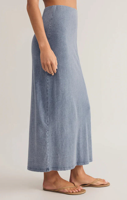 Gail Jersey Midi Denim Skirt