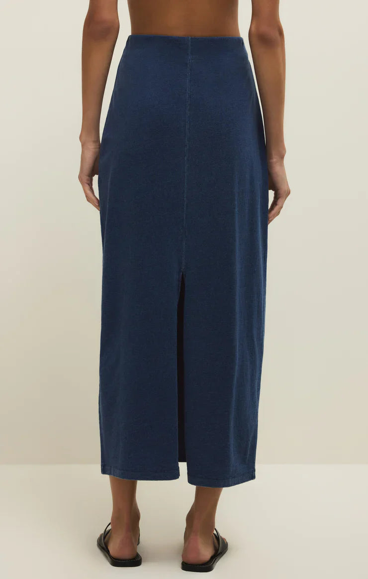 Gail Jersey Midi Denim Skirt