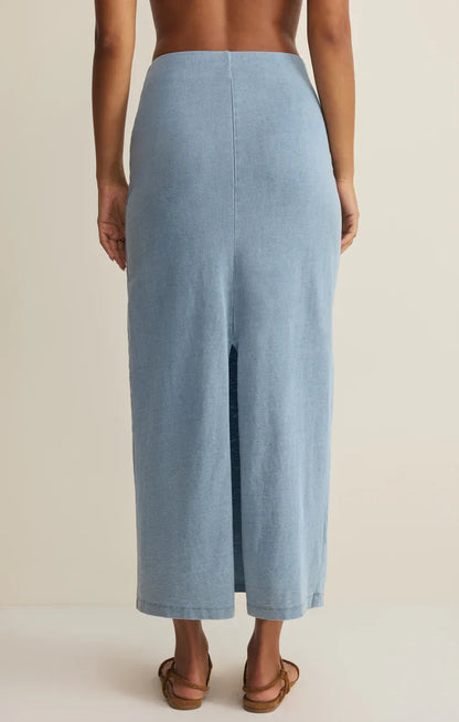 Gail Jersey Midi Denim Skirt
