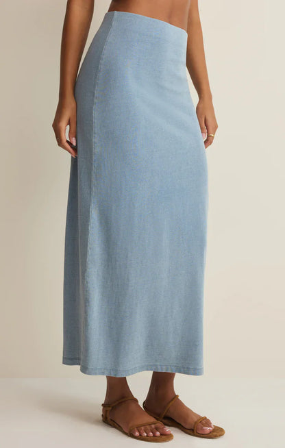 Gail Jersey Midi Denim Skirt