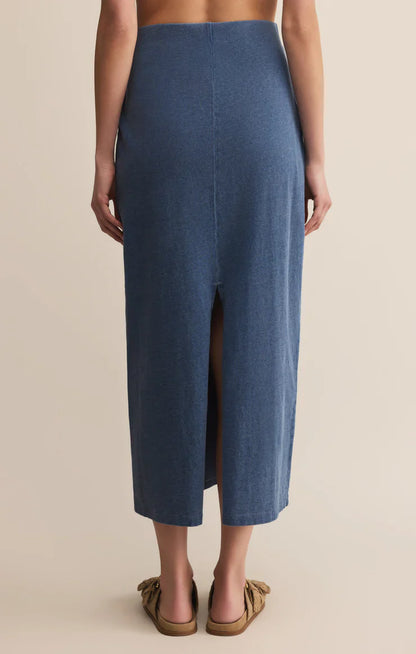 Gail Jersey Midi Denim Skirt