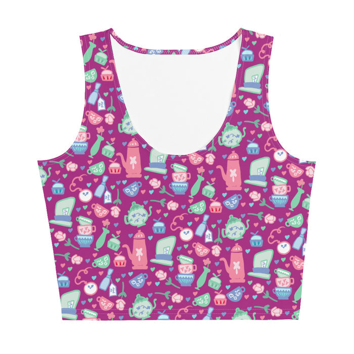 Alice in Wonderland Tea Party Crop Top It's Always Time for Tea Magic Kingdom Crop Top- Berry