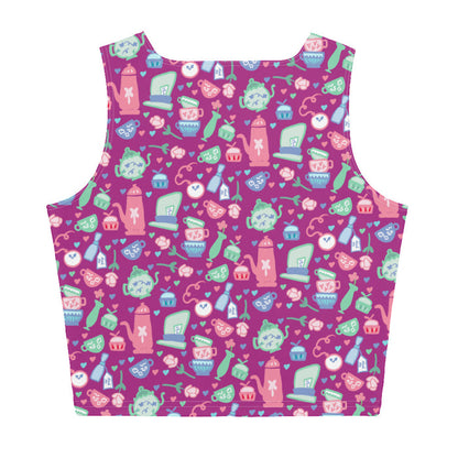 Alice in Wonderland Tea Party Crop Top It's Always Time for Tea Magic Kingdom Crop Top- Berry