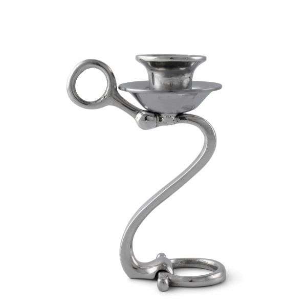 arthur court equestrian bit candlestick closeup