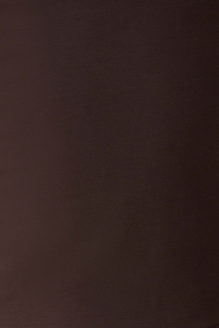 Aspyn Slinky And Mesh Top - Chocolate