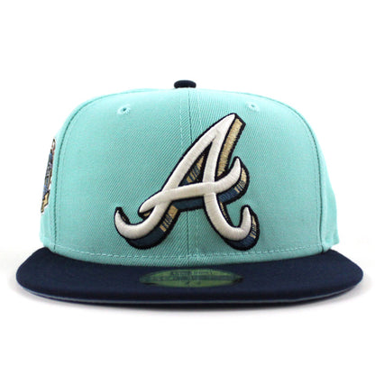 Atlanta Braves 2017 INAUG New Era 59Fifty Fitted Hat (Glow in the Dark BLUE TINT OCEANSIDE BLUE BIRDSEYE BLUE Under Brim)