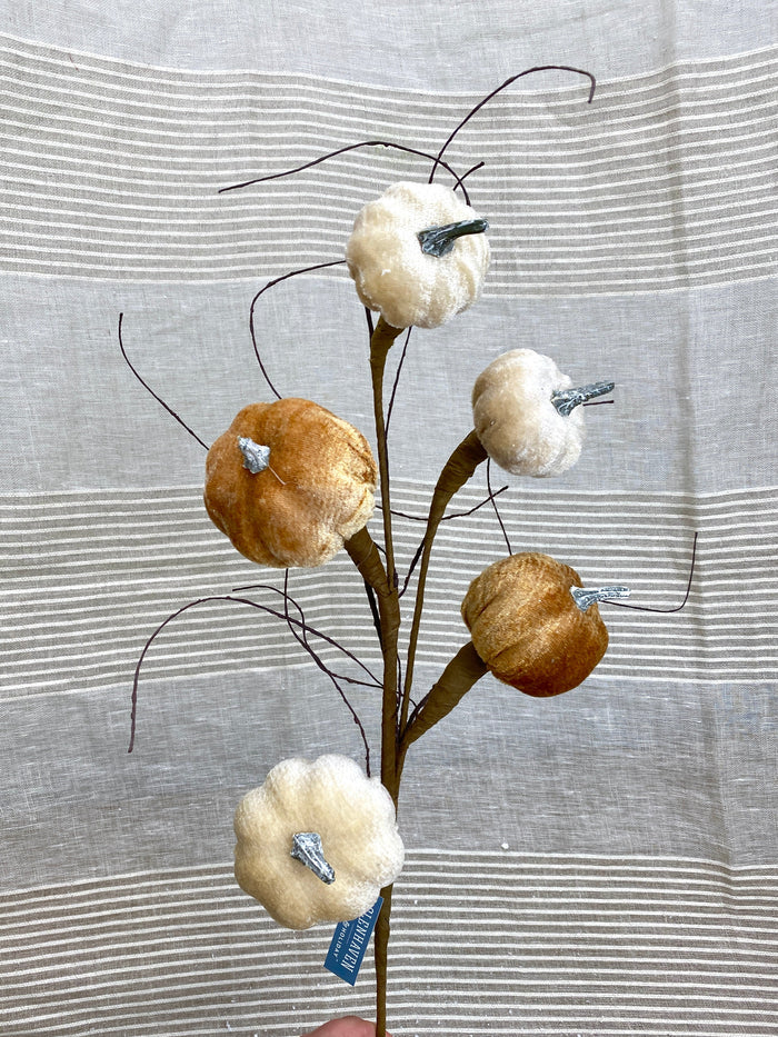 Autumn Ombre Velvet Pumpkin Pick