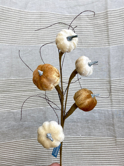 Autumn Ombre Velvet Pumpkin Pick
