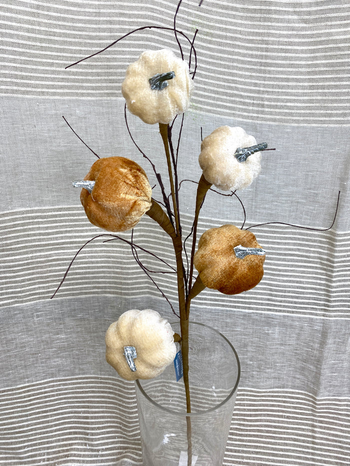 Autumn Ombre Velvet Pumpkin Pick