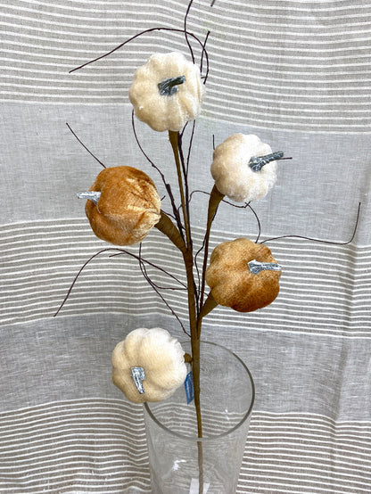 Autumn Ombre Velvet Pumpkin Pick