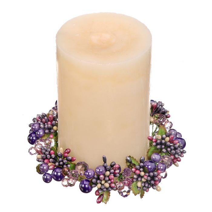 Berry mix pip berry candle ring for farmhouse Spring home decor from Magnolias Home Decor