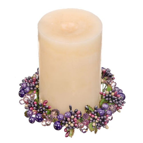 Berry mix pip berry candle ring for farmhouse Spring home decor from Magnolias Home Decor