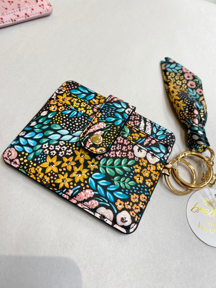 Black Floral Card Wallet