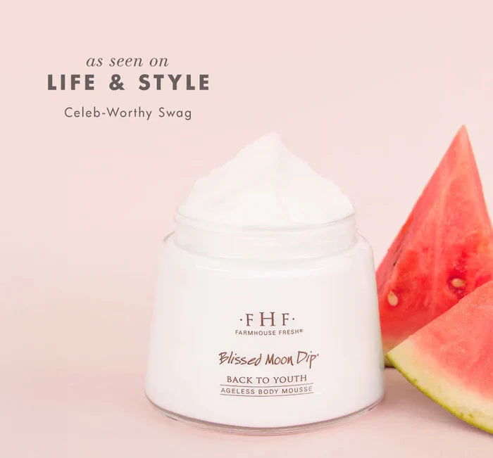 FarmHouse Fresh Blissed moon dip Back to Youth body mousse citrus for self-care gift from Magnolias Home Decor