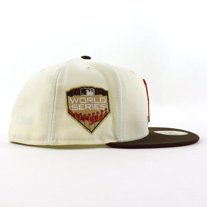 Boston Red Sox 2018 World Series New Era 59Fifty Fitted Hat (GITD Chrome Walnut Scarlet Under Brim)