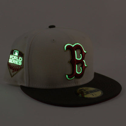 Boston Red Sox 2018 World Series New Era 59Fifty Fitted Hat (GITD Chrome Walnut Scarlet Under Brim)