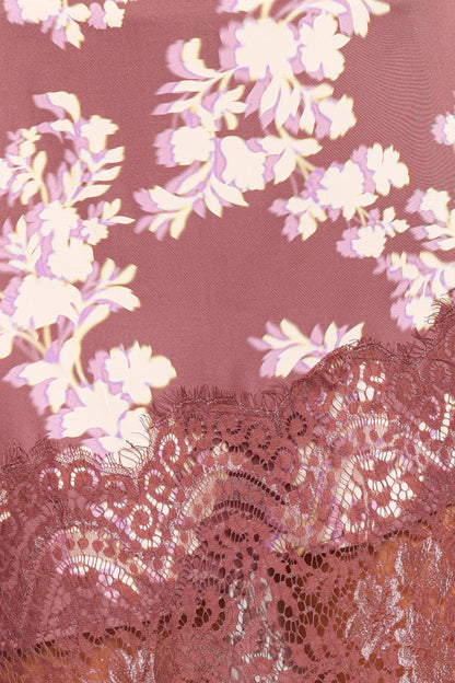 Ali Lace Trim Midi Skirt - Pink Rum Floral