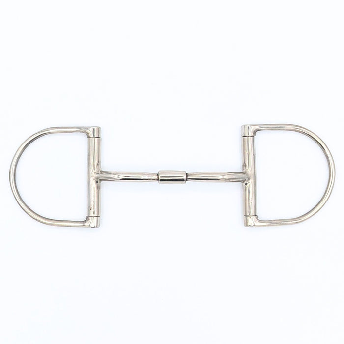 Single‑barrel mullen Hunter Dee bit with curved stainless‑steel mouthpiece and copper inlay, shown against a neutral background.