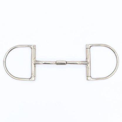 Single‑barrel mullen Hunter Dee bit with curved stainless‑steel mouthpiece and copper inlay, shown against a neutral background.