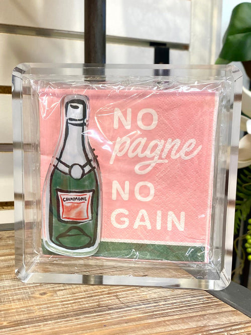 Champagne Acrylic Napkin Caddy & Weight Set