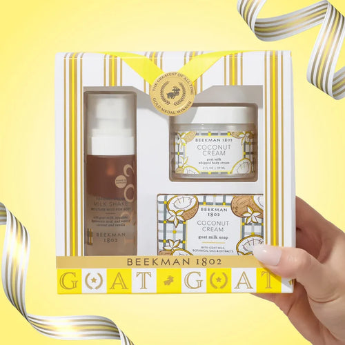 Beekman 1802 Coconut Cream goat milk 3-piece bodycare gift set for self-care gift from Magnolias Home Decor