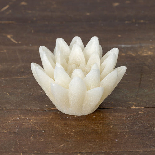 Wax cream shimmer LED lotus flower flameless light for transitional home decor from Magnolias Home Decor