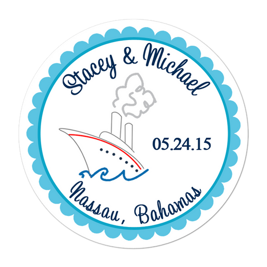 Cruise Ship Personalized Sticker Wedding Stickers - INKtropolis