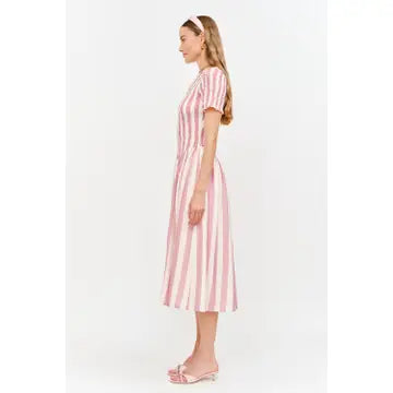 Drop Waist Smocked Midi Dress