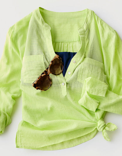 Dylan Textured Shirt: Limeade - FINAL SALE