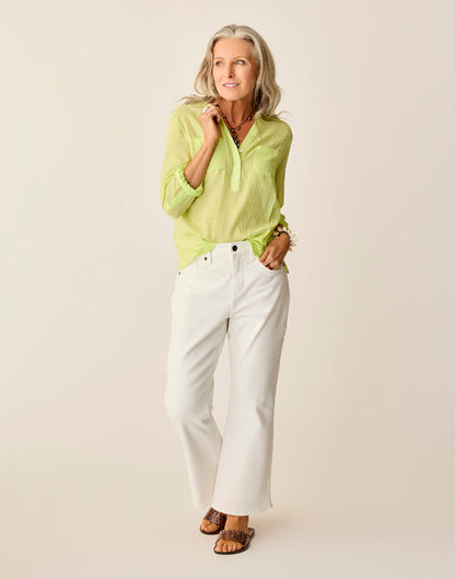 Dylan Textured Shirt: Limeade - FINAL SALE