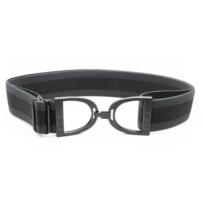 ELLANY 1.5" Black Matte Stirrup Charcoal Stripe
