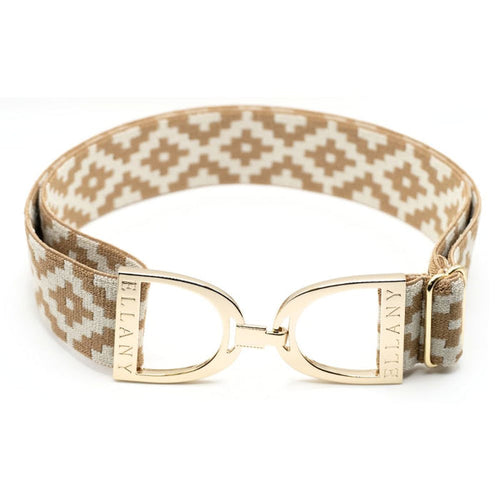 ELLANY 1.5" Gold Stirrup Carmel Polo Belt