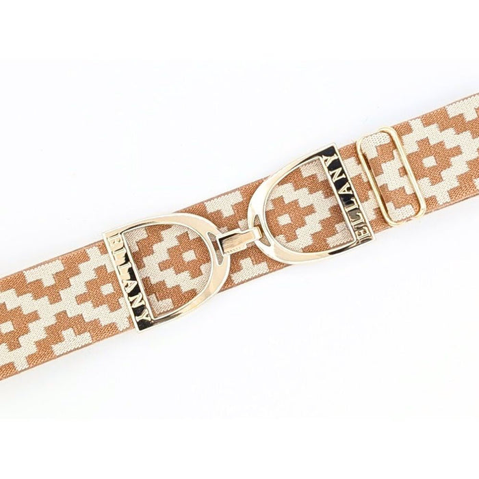 ELLANY 1.5" Gold Stirrup Carmel Polo Belt