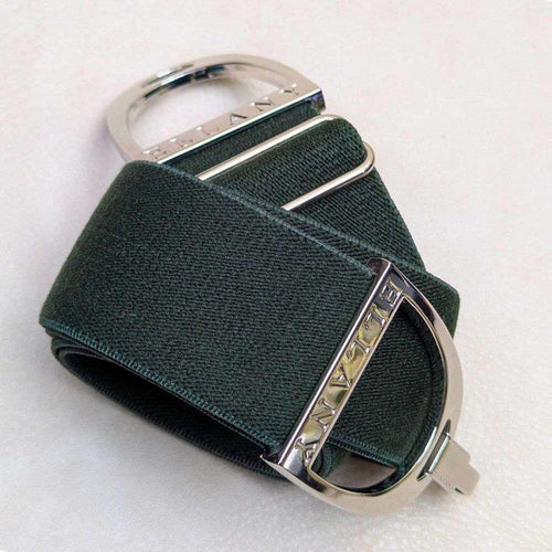 ellany 1.5 hunter green silver stirrup belt