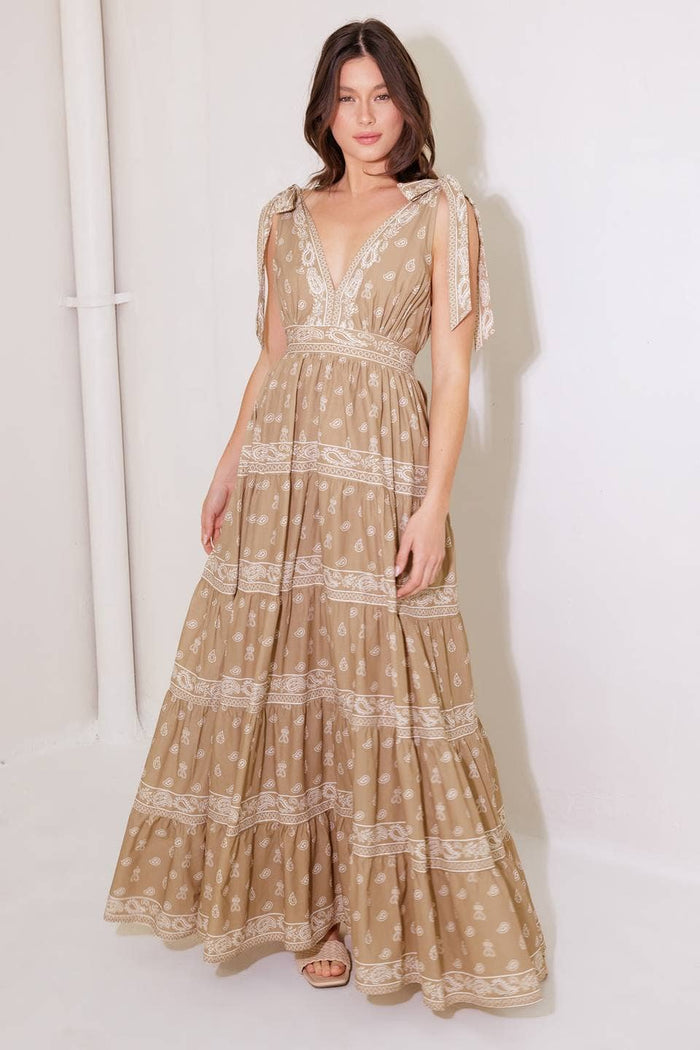 Embroidered Tiered Maxi Dress