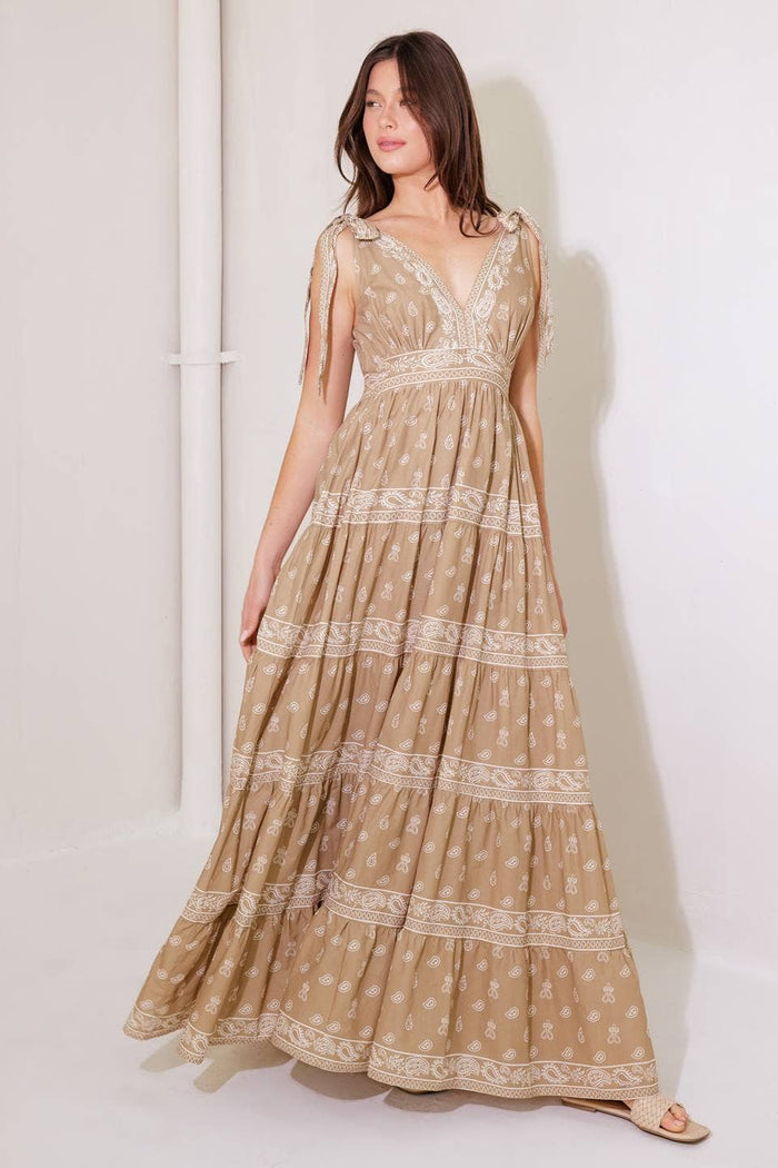 Embroidered Tiered Maxi Dress