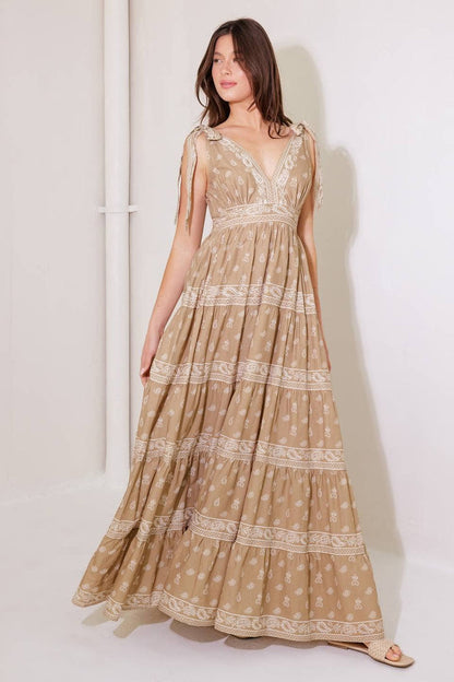 Embroidered Tiered Maxi Dress