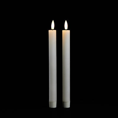 Wax cream taper Fia LED flameless candle set of 2 9.5 inch for transitional home decor from Magnolias Home Decor